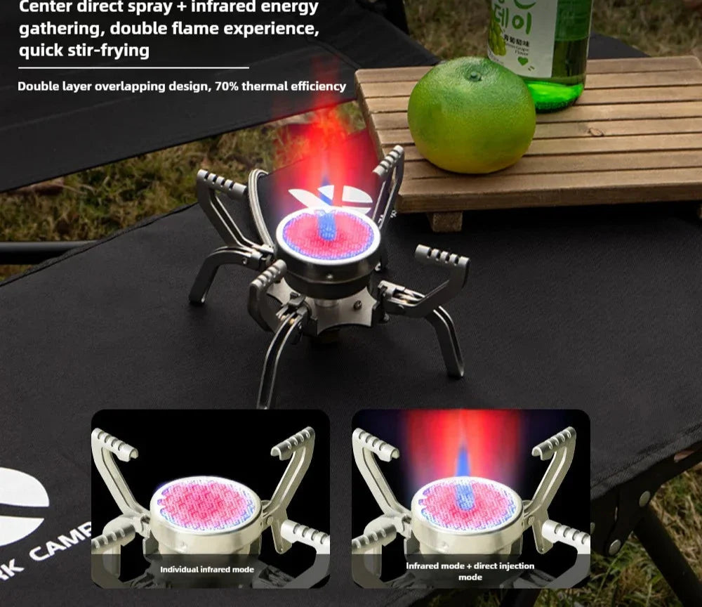 Infrared Mini Camping Stove Folding Split Burner Silver
