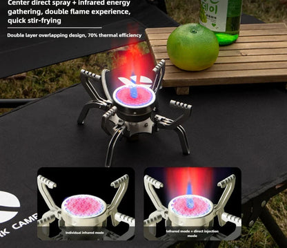 Infrared Mini Camping Stove Folding Split Burner Silver