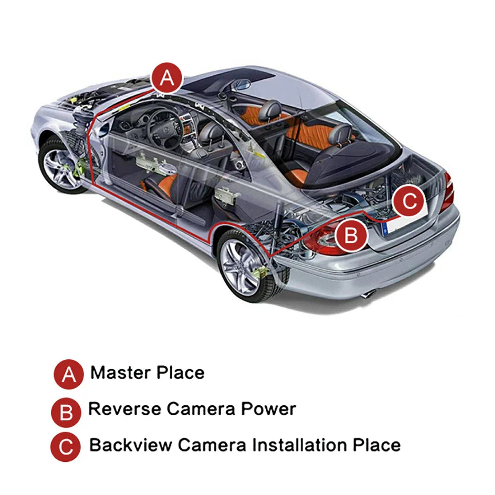 Car Reverse Rear View Camera HD Color Image Black