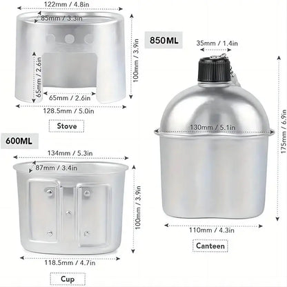 Camping Water Cup with Storage Pouch Silver