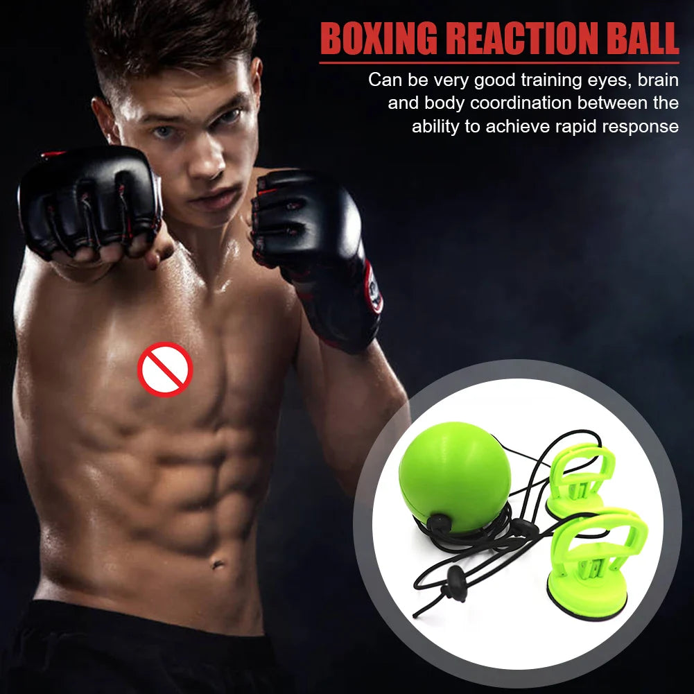 Adjustable Suction Cup Boxing Reflex Ball Speed Training Green