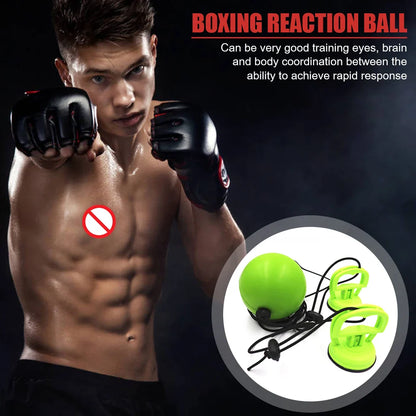 Adjustable Suction Cup Boxing Reflex Ball Speed Training Green