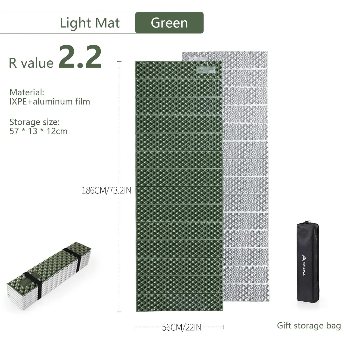 Ultralight Folding Camping Mat Moistureproof Pad Green