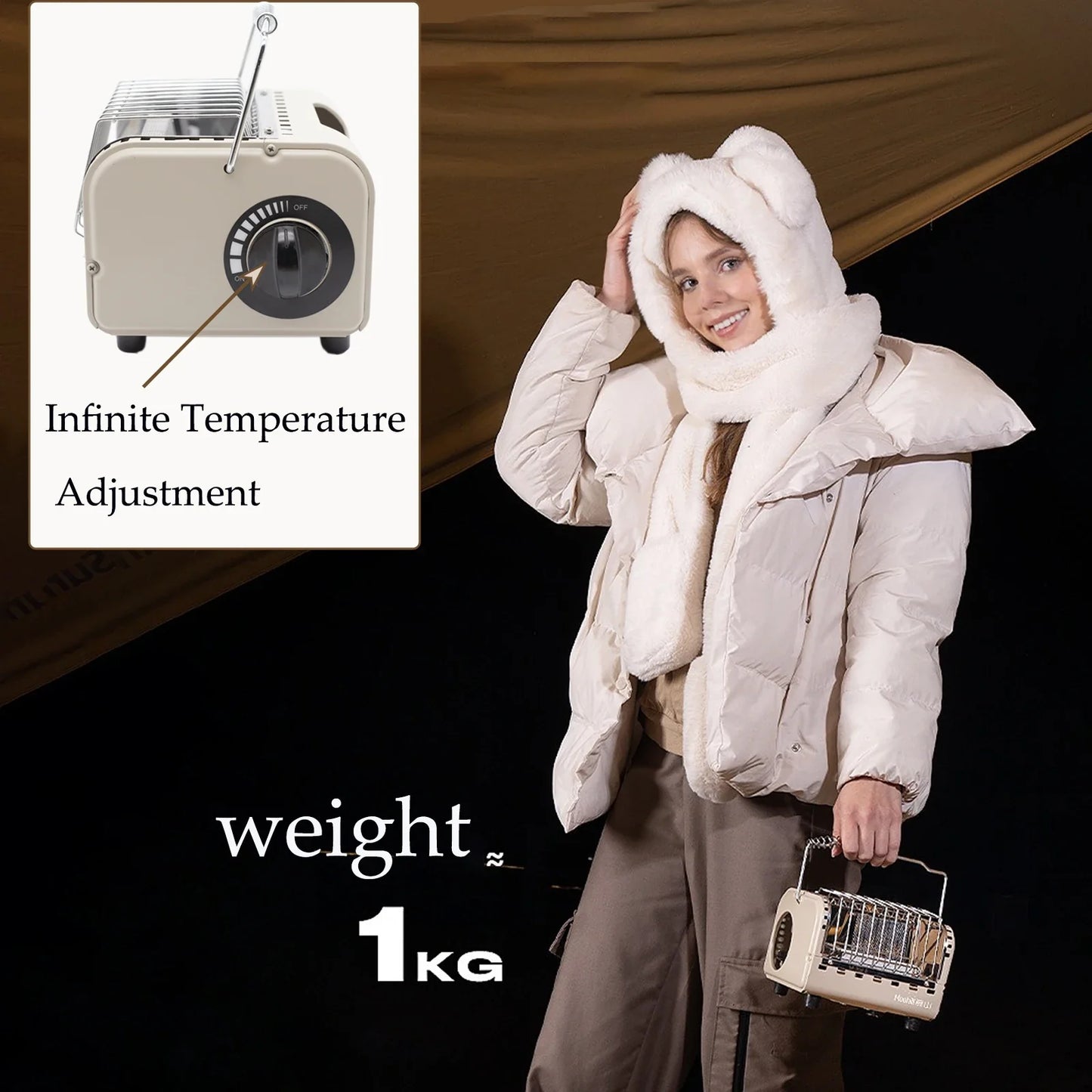 1200W Multifunction Camping Gas Burner Stove Grey