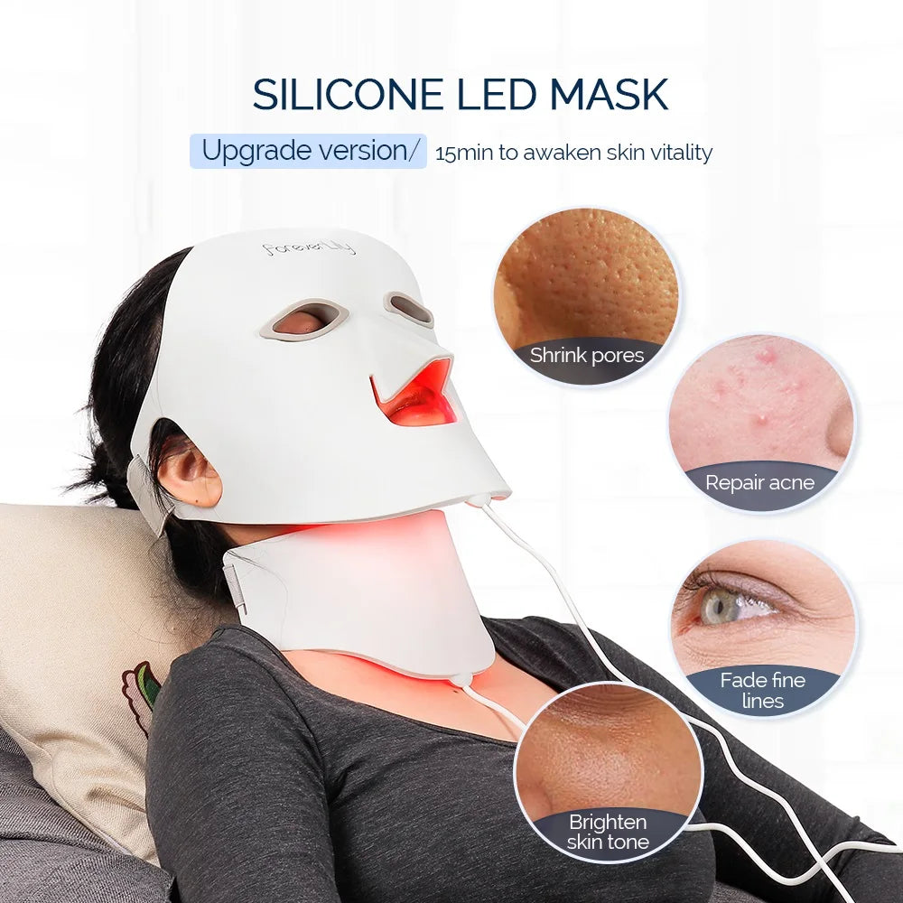 7 Colors LED Face & Neck Mask - Phototherapy for Skin Rejuvenation