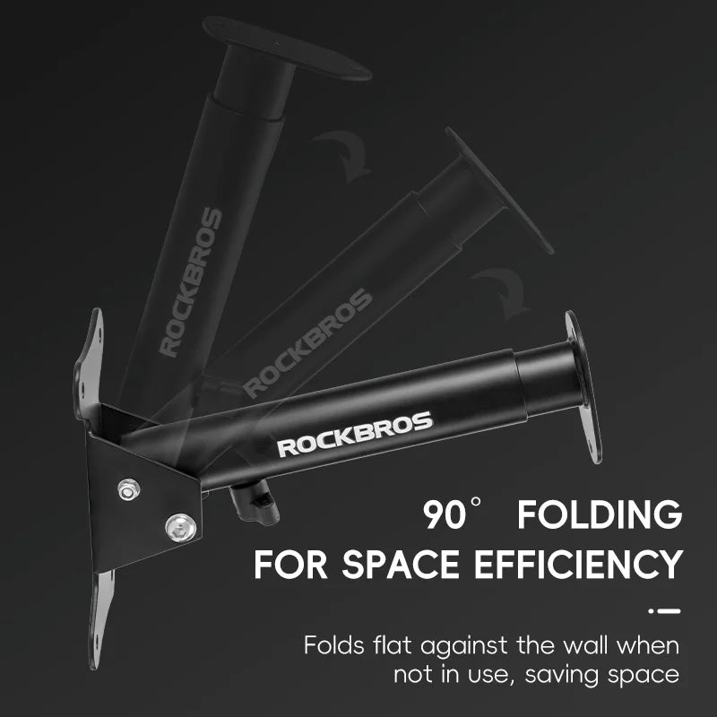 Wall Mount Bike Rack Heavy-Duty Carbon Steel Bicycle Holder Black