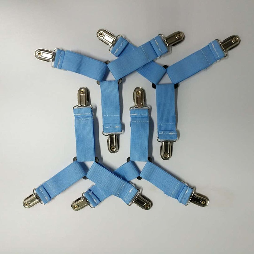 4Pcs/Set Elastic Bed Sheet Grippers Belt