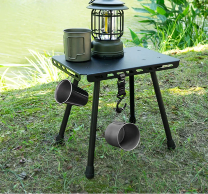 Camping Tactical Folding Stool Pony Seat Black