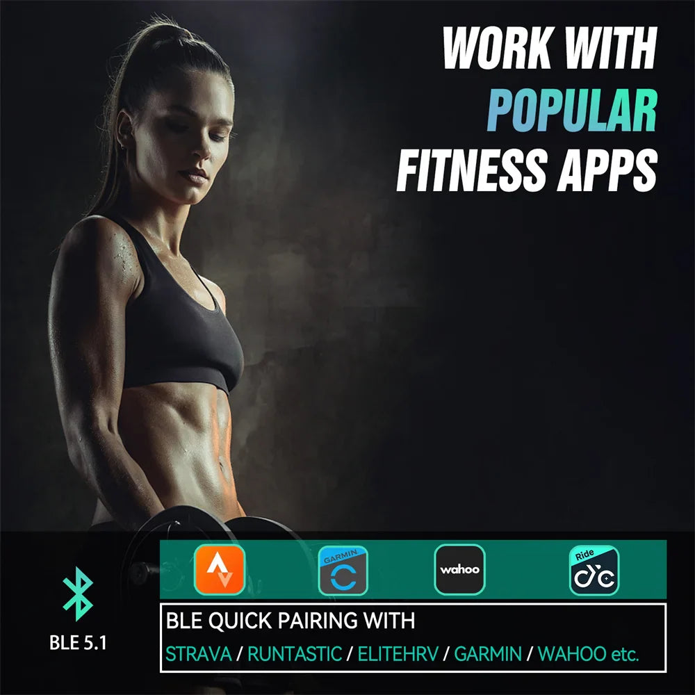 Bluetooth And ANT+ Heart Rate Sensor Armband Ultra-Light Fitness Monitor Black