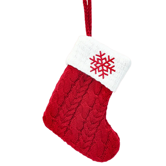 Knitted Snowflake Letter Christmas Stocking