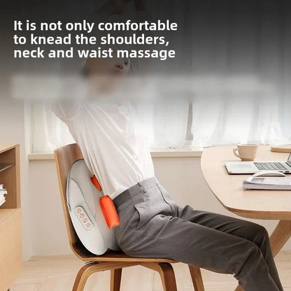 Wireless Electric Shiatsu Massage Pillow Rechargeable Heating Massager Orange