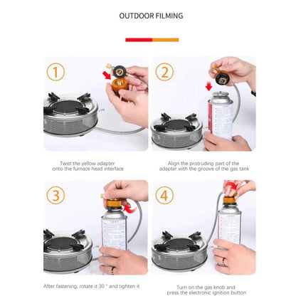 4000W Camping Gas Stove Foldable High-Power Windproof Silver