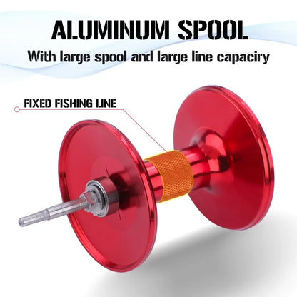 rolling Drum Fishing Reel 28kg Max DragRight Hand Red