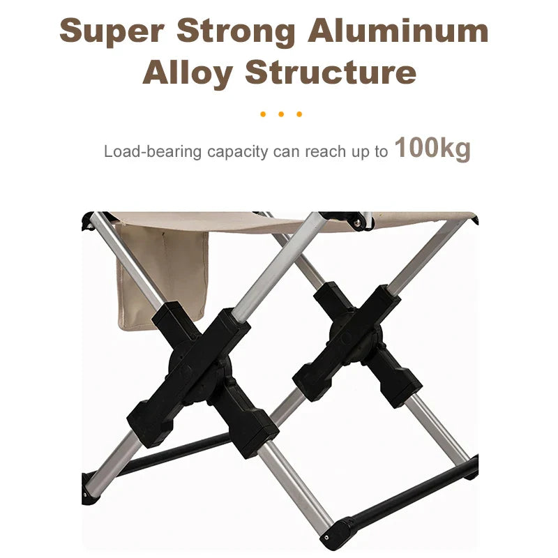 Foldable Outdoor Chair 600D Oxford Fabric Khaki