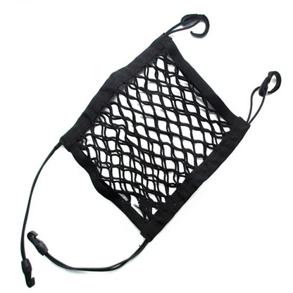 2Pcs Elastic Car Storage Net Bag Between Seat Organizer Barrier Black