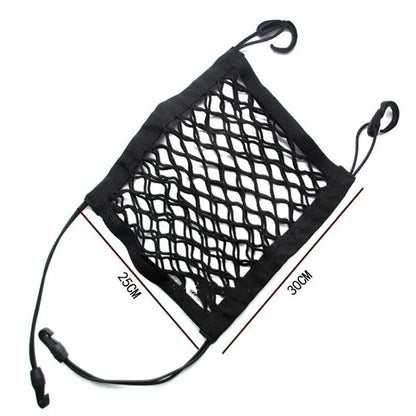 2Pcs Elastic Car Storage Net Bag Between Seat Organizer Barrier Black