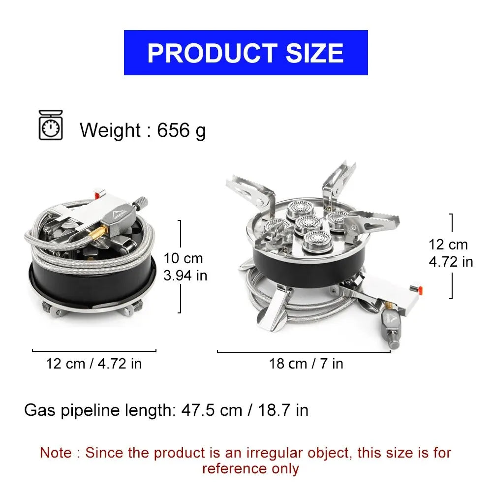 High-Power Camping Gas Stove Portable Split Burner Black