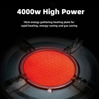 4000W Camping Gas Stove Foldable High-Power Windproof Silver