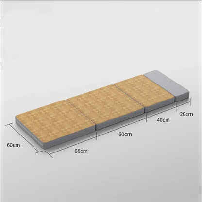 Non-Inflatable Car Travel Bed Folding Sleeping Pad with Pillow Brown