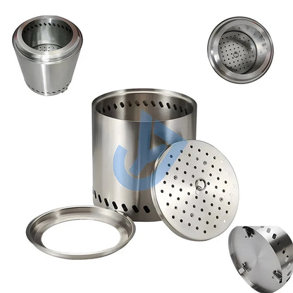 Smokeless Stainless Steel Camping Stove Mini Fire Pit Silver