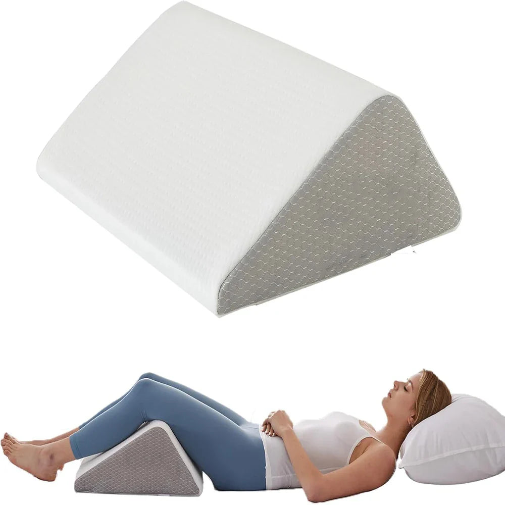Memory Foam Wedge Pillow Body Positioner for Bedridden Support Grey