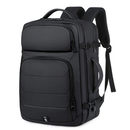 Expandable 17-Inch Laptop Backpack for Men 11 Pockets Black