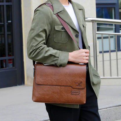 Men's Business Crossbody Shoulder Bag PU Leather