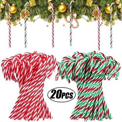 20-Piece Christmas Candy Cane Acrylic Xmas Tree Hanging Set