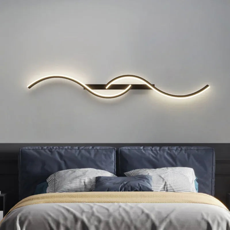 Minimalist LED Wall Lamp - Long Strip Sconces, Black, 100cm