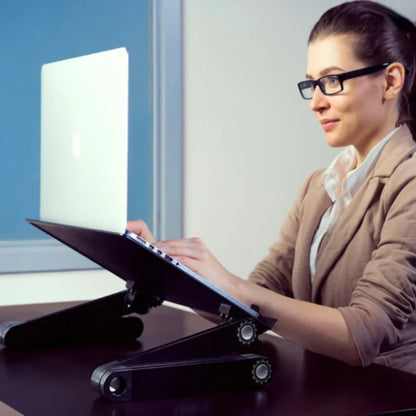 Adjustable Vented Laptop Stand - Foldable Desk for Office