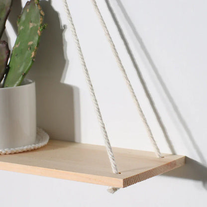 Boho Chic Wood Wall Shelves: Handmade Living Room and Bedroom Decor