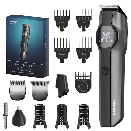 4-in-1 Cordless Hair Clipper & Grooming Kit with LED Display