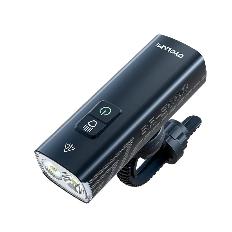 2000 Lumens LED Rechargeable Bike Light Set Front Rear Black