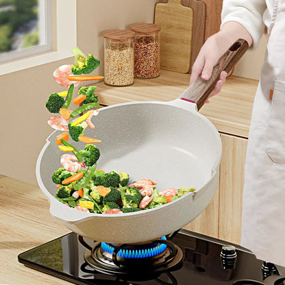 26cm Non-Stick Natural Medical Stone Frying Pan White