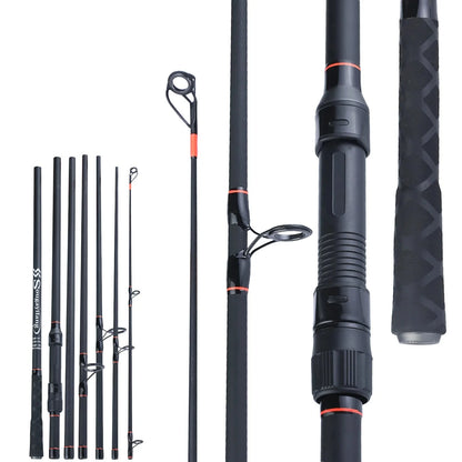 3.6M Portable Carbon Fiber Carp Spinning Rod Black
