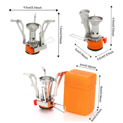 2PCS Mini Camping Gas Stove Orange