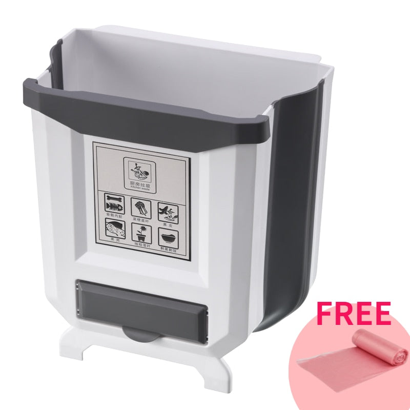 Foldable kitchen Trash Bin