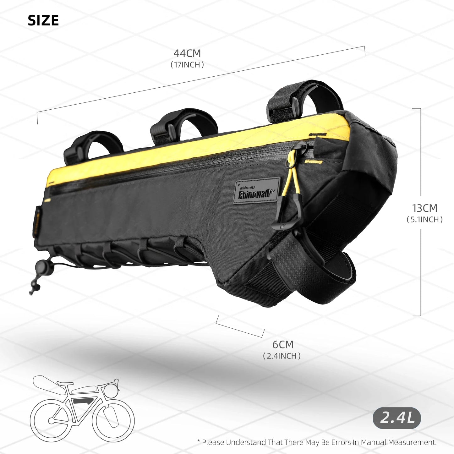 2.4L Water-Resistant Triangle Frame Bag Crossbeam Pouch Yellow