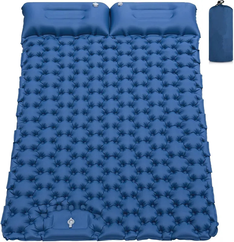 Double Inflatable Camping Waterproof Air Mat Blue