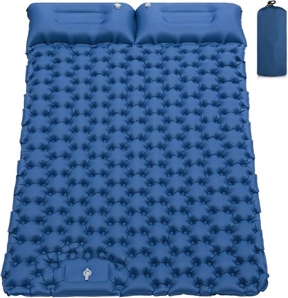 Double Inflatable Camping Waterproof Air Mat Blue