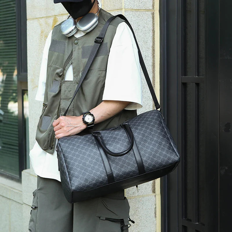 Mens Travel Bag Large PU Business Luggage