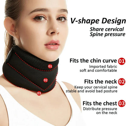 Adjustable Soft Foam Cervical Neck Brace Support Black