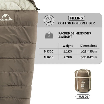 Mummy Sleeping Bag Lightweight Polyester Fill Brown
