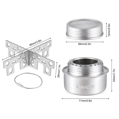 Alcohol Stove Set with Windshield Silver