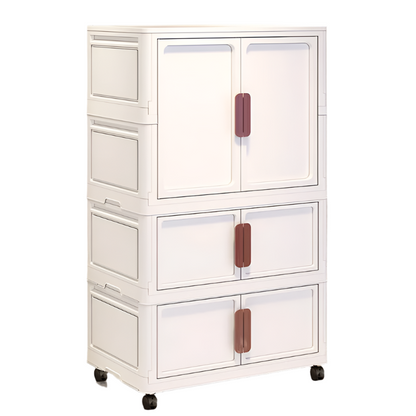 60cm Foldable Plastic Storage Cabinet with 2 Small Compartments