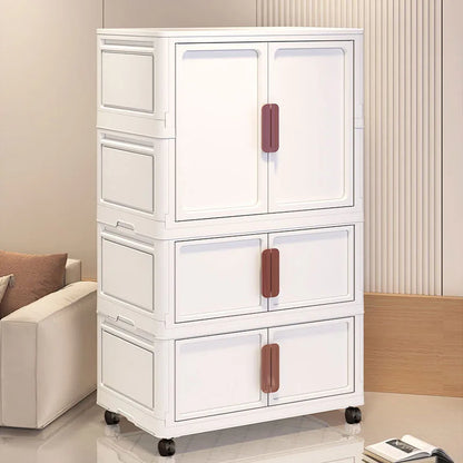 60cm Foldable Plastic Storage Cabinet with 2 Small Compartments