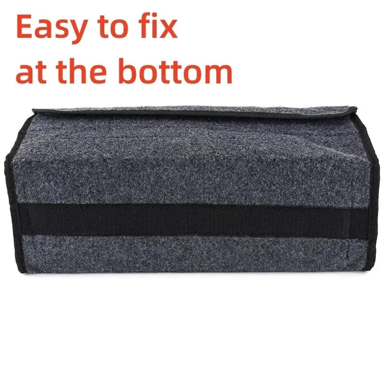 Large Anti Slip Car Trunk Organizer Soft Felt Storage Box Grey