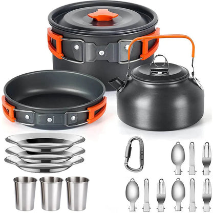 Camping Cookware Set Non-Stick Pots for 2-3 People