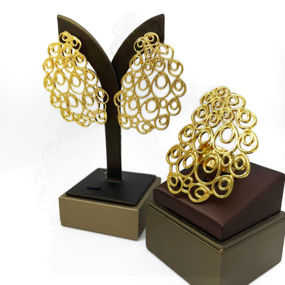 18K Gold Plated Earrings and Ring Set (Model 1)