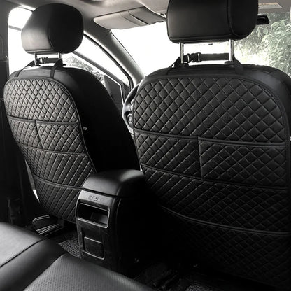 Universal Car Seat Back Protector with Organizer Pocket Black
